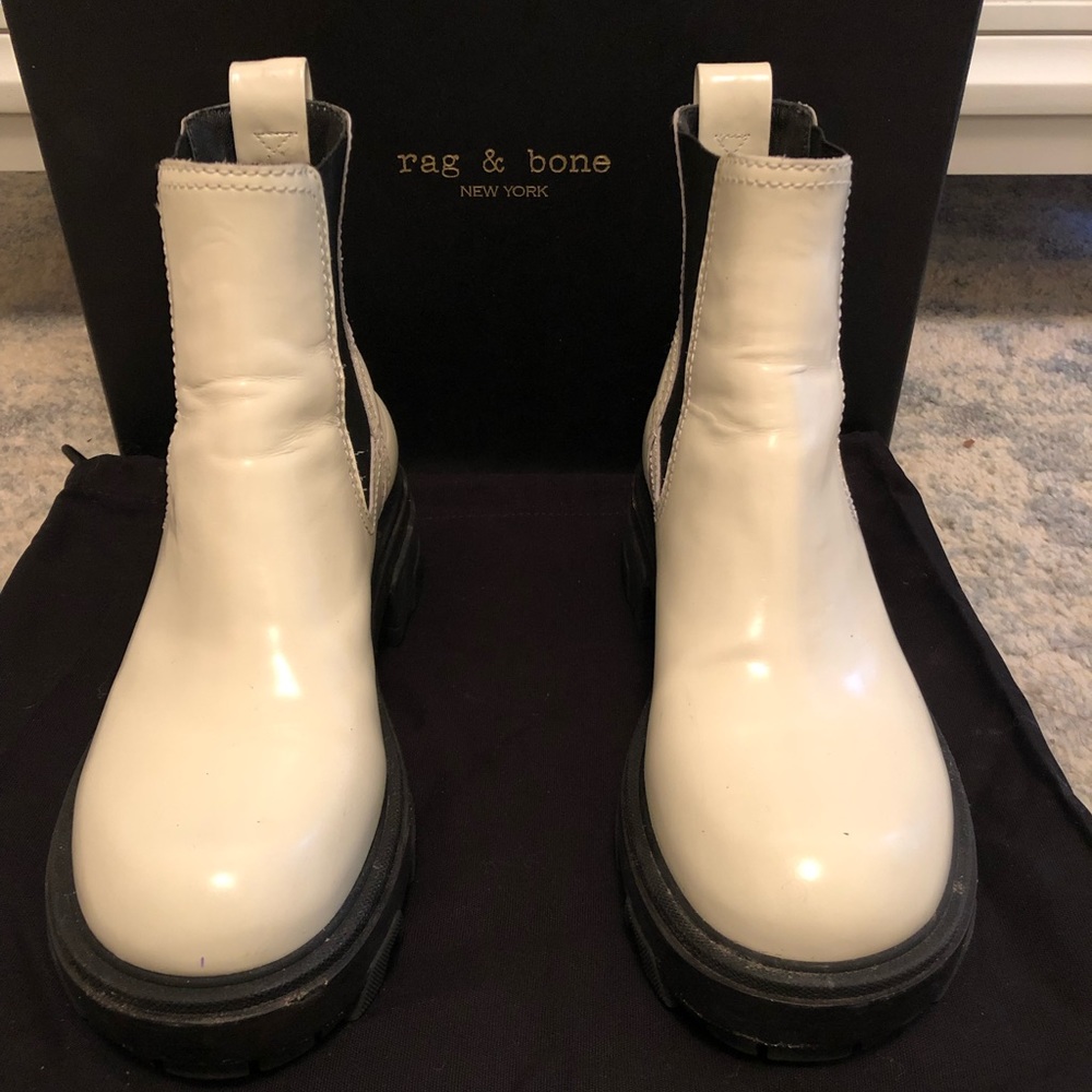 Rag & Bone white Chelsea Boots - Picture 11 of 11